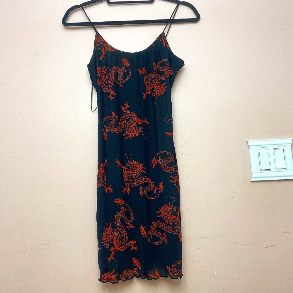Black and red dragon dress